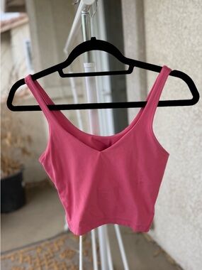 Lululemon Pink V-Neck Tank Crop Top